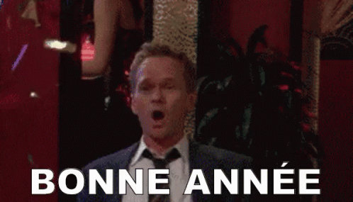 Man In Suit Celebrating With Bonne Annee GIF