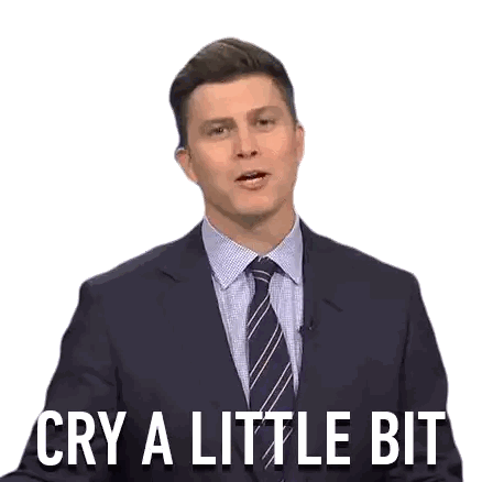 A Man In A Suit And Tie Is Crying A Little Bit Sticker