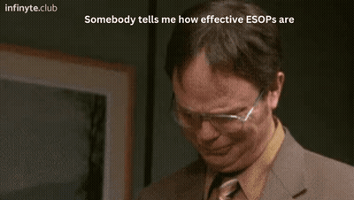 A Man In A Suit And Tie Is Crying And Saying `` Somebody Tells Me How Effective Esops Are Thank You '' . GIF