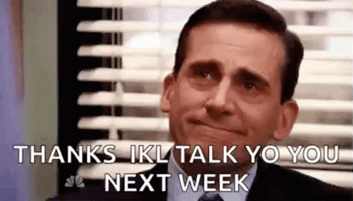 A Man In A Suit And Tie Is Crying And Says `` Thanks I 'Ll Talk Yo You Next Week '' . GIF