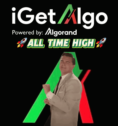 A Man In A Suit And Tie Is Dancing In Front Of A Sign That Says All Time High GIF