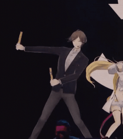 A Man In A Suit And Tie Is Dancing With A Girl In A White Dress . GIF