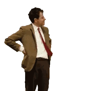 A Man In A Suit And Tie Is Dancing With His Hands Behind His Back Sticker