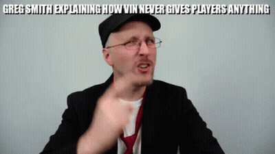 A Man In A Suit And Tie Is Explaining How Vin Never Gives Players Anything .. GIF