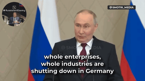 A Man In A Suit And Tie Is Giving A Speech About Shutting Down Businesses GIF