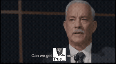 A Man In A Suit And Tie Is Giving A Speech With The Words " Can We Get Now " In The Corner GIF