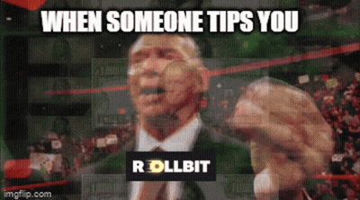A Man In A Suit And Tie Is Giving A Thumbs Up With The Words " When Someone Tips You " Above Him GIF