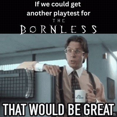 A Man In A Suit And Tie Is Holding A Cup Of Coffee In Front Of A Sign That Says The Bornless . GIF