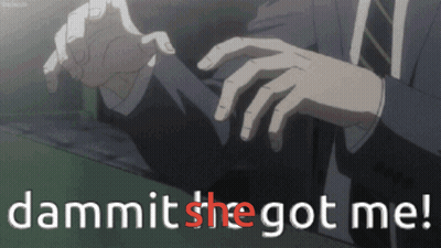 A Man In A Suit And Tie Is Holding Another Man 'S Arm With The Words Dammit She Got Me Written Below Him GIF