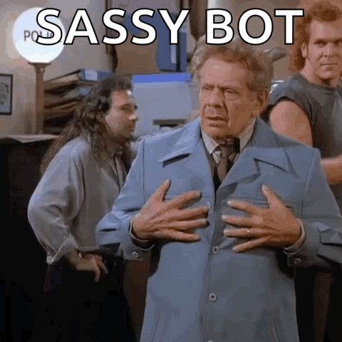 A Man In A Suit And Tie Is Holding His Chest With His Hands While Another Man Stands Behind Him . GIF