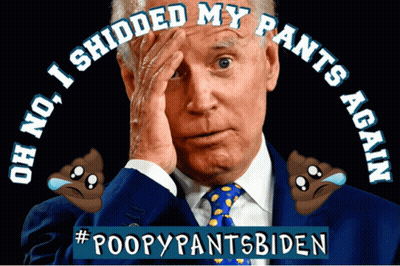 A Man In A Suit And Tie Is Holding His Hand To His Forehead With The Words " I Shidded My Pants Again " GIF