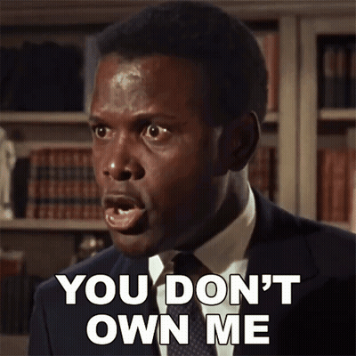 A Man In A Suit And Tie Is Making A Funny Face And Saying " You Don 'T Own Me " GIF