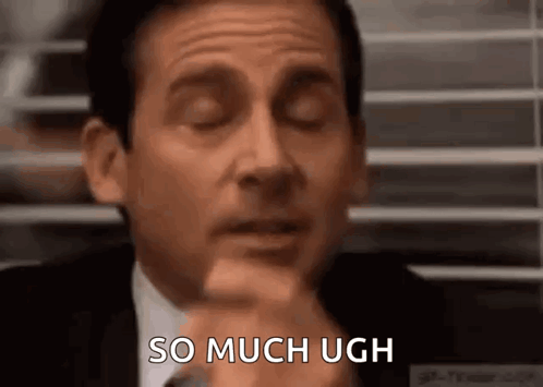 A Man In A Suit And Tie Is Making A Funny Face And Says `` So Much Ugh '' . GIF