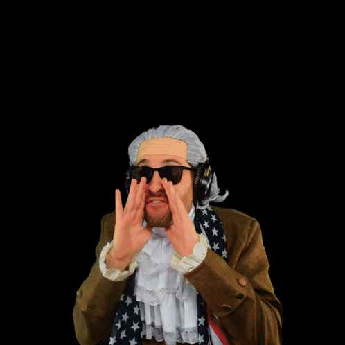 A Man In A Suit And Tie Is Making A Funny Face With The Word Fahhh Behind Him GIF