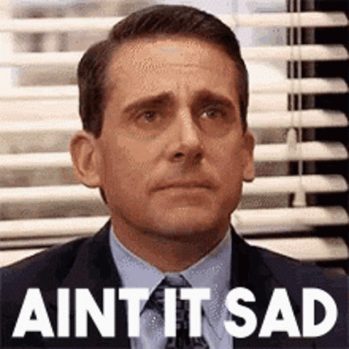 A Man In A Suit And Tie Is Saying `` Ain 'T It Sad '' . GIF