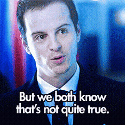 A Man In A Suit And Tie Is Saying " But We Both Know That 'S Not Quite True " GIF