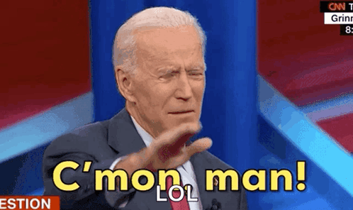 A Man In A Suit And Tie Is Saying C Mon Man Lol GIF