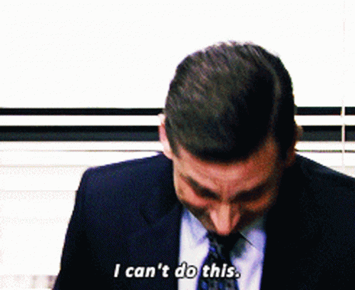 A Man In A Suit And Tie Is Saying " I Can 'T Do This " GIF