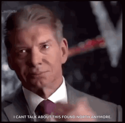 A Man In A Suit And Tie Is Saying I Cant Talk About This Found North Anymore GIF