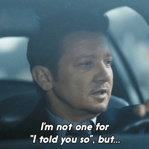 A Man In A Suit And Tie Is Saying I 'M Not One For " I Told You So " But GIF