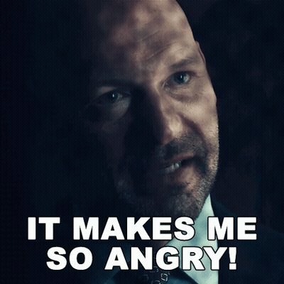 A Man In A Suit And Tie Is Saying " It Makes Me So Angry " GIF