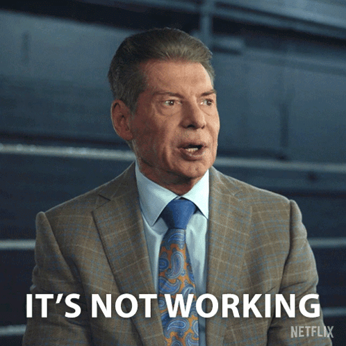 A Man In A Suit And Tie Is Saying It 'S Not Working Netflix GIF