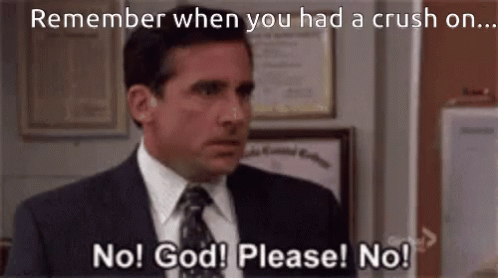 A Man In A Suit And Tie Is Saying " No God Please No " GIF
