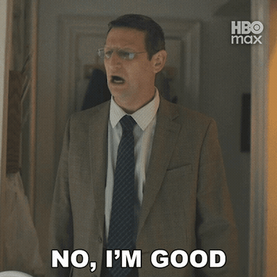 A Man In A Suit And Tie Is Saying " No I 'M Good " GIF