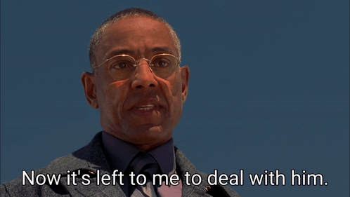 A Man In A Suit And Tie Is Saying Now It 'S Left To Me To Deal With Him GIF