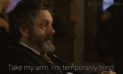 A Man In A Suit And Tie Is Saying " Take My Arm I 'M Temporarily Blind " GIF