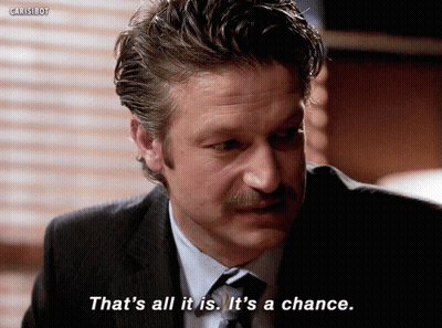 A Man In A Suit And Tie Is Saying That 'S All It Is It 'S A Chance GIF