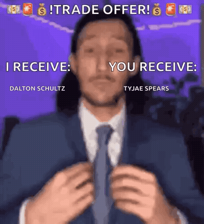 A Man In A Suit And Tie Is Saying Trade Offer GIF