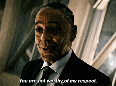A Man In A Suit And Tie Is Saying You Are Not Worthy Of My Respect GIF