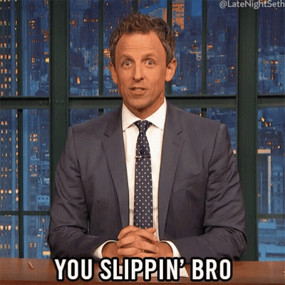 A Man In A Suit And Tie Is Saying " You Slippin ' Bro " GIF