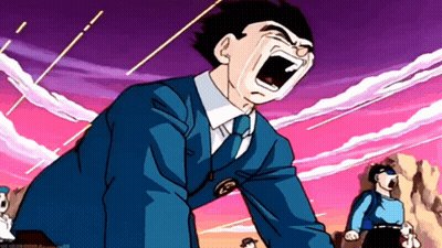 A Man In A Suit And Tie Is Screaming In A Cartoon GIF