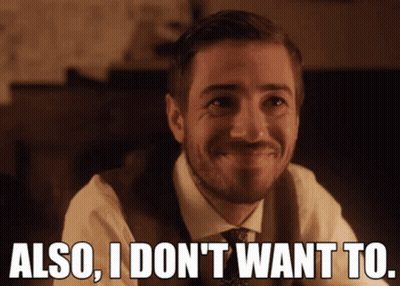 A Man In A Suit And Tie Is Smiling And Says Also I Don 'T Want To GIF