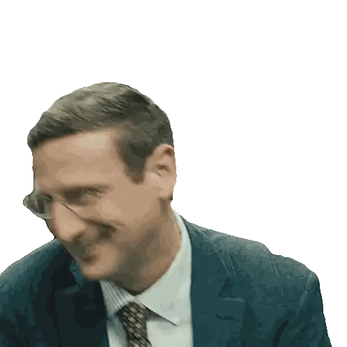 A Man In A Suit And Tie Is Smiling With His Eyes Closed Sticker
