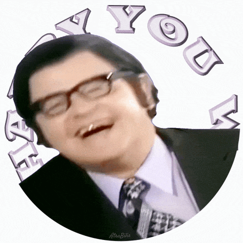 A Man In A Suit And Tie Is Smiling With The Words " I Love You " Around His Head GIF