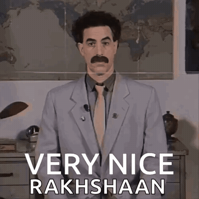 A Man In A Suit And Tie Is Standing In Front Of A Map And Says Very Nice Rakhshaan GIF