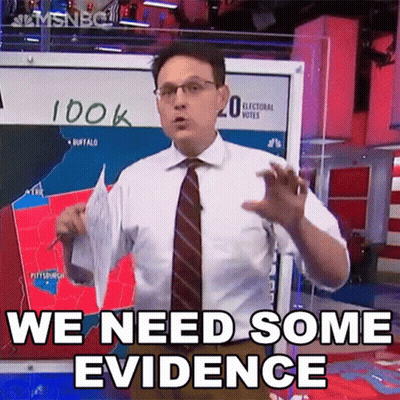 A Man In A Suit And Tie Is Standing In Front Of A Map And Says We Need Some Evidence GIF