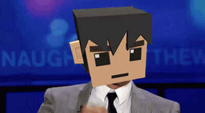 A Man In A Suit And Tie Is Standing In Front Of A Sign That Says Naugh Thew GIF