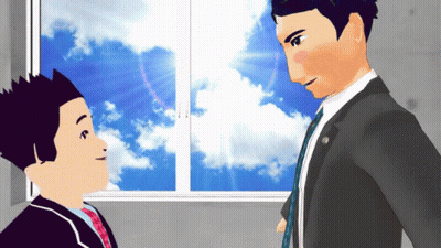 A Man In A Suit And Tie Is Standing Next To Another Man In A Suit And Tie GIF