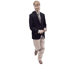 A Man In A Suit And Tie Is Standing On A White Background Sticker