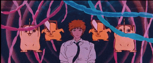 A Man In A Suit And Tie Is Surrounded By Hamsters Dancing In A Forest . GIF