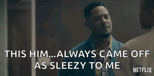 A Man In A Suit And Tie Is Talking To Another Man And Says This Him Always Came Off As Sleezy To Me Netflix GIF