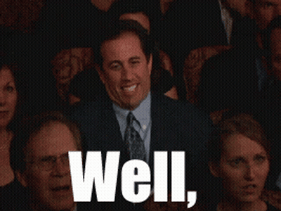 A Man In A Suit And Tie Is Waving In Front Of A Crowd With The Words Well Written In White GIF