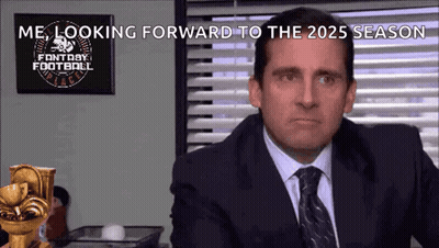 A Man In A Suit And Tie Looks Forward To The 2025 Season GIF