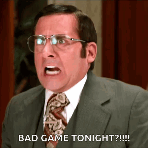 A Man In A Suit And Tie Says Bad Game Tonight !!! GIF