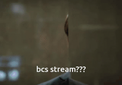 A Man In A Suit And Tie Says " Bcs Stream " In Front Of His Face GIF
