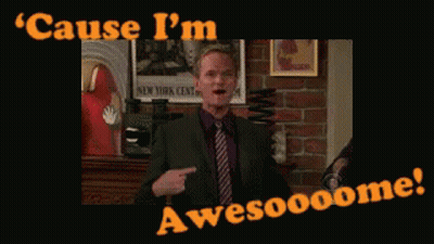 A Man In A Suit And Tie Says ' Cause I 'M Awesoooome ' GIF